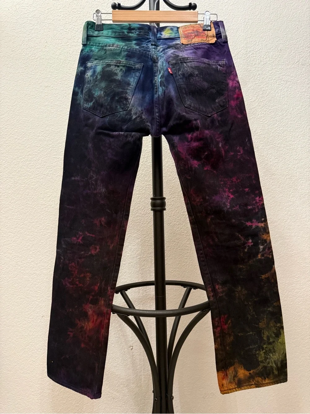 Vintage Levi's 501 button-flies Handcrafted Tie Dye Jeans Made in USA